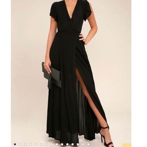 Lulu’s black maxi wrap dress